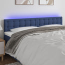 sengegavl med LED-lys 160x5x78/88 cm stof blå
