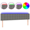 sengegavl med LED-lys 180x5x78/88 cm stof mørkegrå