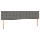 sengegavl med LED-lys 180x5x78/88 cm stof mørkegrå