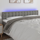 sengegavl med LED-lys 180x5x78/88 cm stof mørkegrå