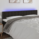 sengegavl med LED-lys 200x5x78/88 cm stof sort