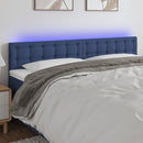 sengegavl med LED-lys 200x5x78/88 cm stof blå