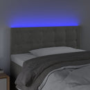 sengegavl med LED-lys 80x5x78/88 cm velour lysegrå