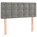 sengegavl med LED-lys 80x5x78/88 cm velour lysegrå