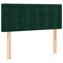 sengegavl med LED-lys 80x5x78/88 cm velour mørkegrøn
