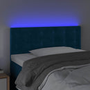 sengegavl med LED-lys 80x5x78/88 cm velour mørkeblå