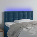 sengegavl med LED-lys 80x5x78/88 cm velour mørkeblå