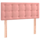 sengegavl med LED-lys 80x5x78/88 cm velour lyserød