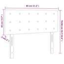 sengegavl med LED-lys 80x5x78/88 cm velour lyserød