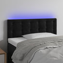 sengegavl med LED-lys 90x5x78/88 cm fløjl sort