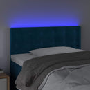 sengegavl med LED-lys 90x5x78/88 cm fløjl mørkeblå