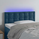 sengegavl med LED-lys 90x5x78/88 cm fløjl mørkeblå