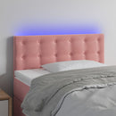 sengegavl med LED-lys 90x5x78/88 cm fløjl lyserød