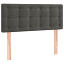 sengegavl med LED-lys 100x5x78/88 cm fløjl mørkegrå