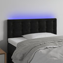sengegavl med LED-lys 100x5x78/88 cm fløjl sort