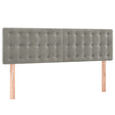 sengegavl med LED-lys 144x5x78/88 cm fløjl lysegrå