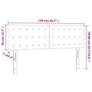 sengegavl med LED-lys 144x5x78/88 cm fløjl lysegrå