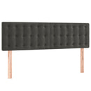 sengegavl med LED-lys 144x5x78/88 cm fløjl mørkegrå