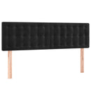 sengegavl med LED-lys 144x5x78/88 cm fløjl sort