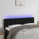 sengegavl med LED-lys 144x5x78/88 cm fløjl sort