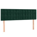 sengegavl med LED-lys 144x5x78/88 cm fløjl mørkegrøn