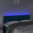 sengegavl med LED-lys 144x5x78/88 cm fløjl mørkeblå