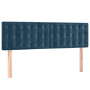 sengegavl med LED-lys 144x5x78/88 cm fløjl mørkeblå
