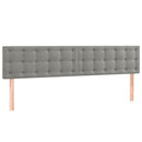 sengegavl med LED-lys 160x5x78/88 cm fløjl lysegrå
