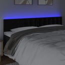 sengegavl med LED-lys 160x5x78/88 cm velour sort