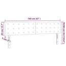 sengegavl med LED-lys 160x5x78/88 cm velour sort