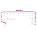 sengegavl med LED-lys 160x5x78/88 cm fløjl mørkeblå