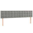 sengegavl med LED-lys 180x5x78/88 cm velour lysegrå