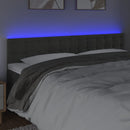 sengegavl med LED-lys 180x5x78/88 cm velour mørkegrå