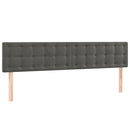 sengegavl med LED-lys 180x5x78/88 cm velour mørkegrå