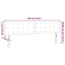 sengegavl med LED-lys 180x5x78/88 cm velour mørkegrå