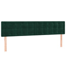 sengegavl med LED-lys 180x5x78/88 cm fløjl mørkegrøn