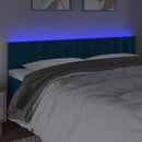 sengegavl med LED-lys 180x5x78/88 cm fløjl mørkeblå