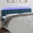 sengegavl med LED-lys 200x5x78/88 cm fløjl mørkeblå