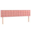 sengegavl med LED-lys 200x5x78/88 cm velour lyserød