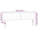 sengegavl med LED-lys 200x5x78/88 cm velour lyserød