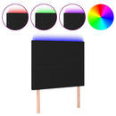 sengegavl med LED-lys 80x5x118/128 cm stof sort
