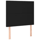 sengegavl med LED-lys 80x5x118/128 cm stof sort