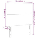 sengegavl med LED-lys 90x5x118/128 cm stof gråbrun