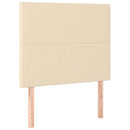 sengegavl med LED-lys 90x5x118/128 cm stof cremefarvet