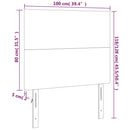 sengegavl med LED-lys 100x5x118/128 cm stof mørkegrå