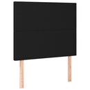 sengegavl med LED-lys 100x5x118/128 cm stof sort