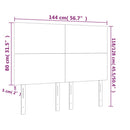 sengegavl med LED-lys 144x5x118/128 cm stof mørkebrun