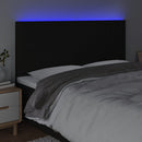 sengegavl med LED-lys 160x5x118/128 cm stof sort