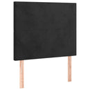 sengegavl med LED-lys 80x5x118/128 cm fløjl sort
