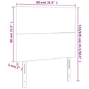 sengegavl med LED-lys 80x5x118/128 cm fløjl lyserød